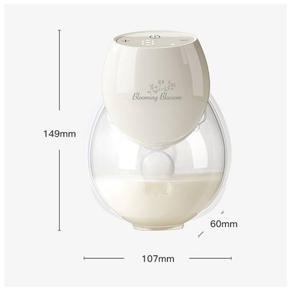 Blooming Blossom - Wearable Electric Breast Pump - White - Single