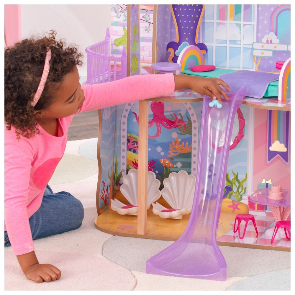 Kidkraft - Rainbow Dreamers Unicorn Mermaid Dollhouse & All Time Play Kitchen Playset - Multicolor