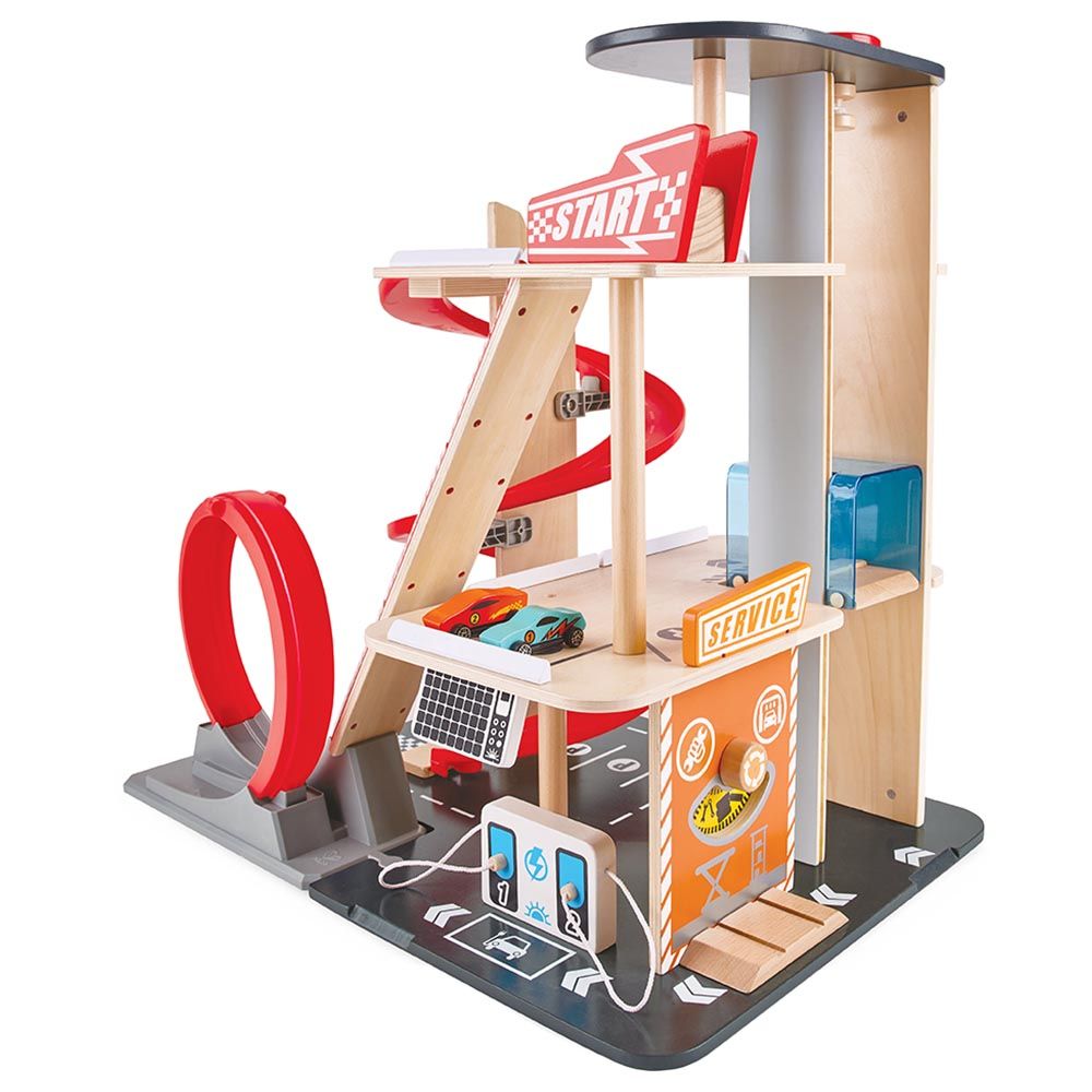 Hape - Gearhead Stunt Garage - Parking Garage