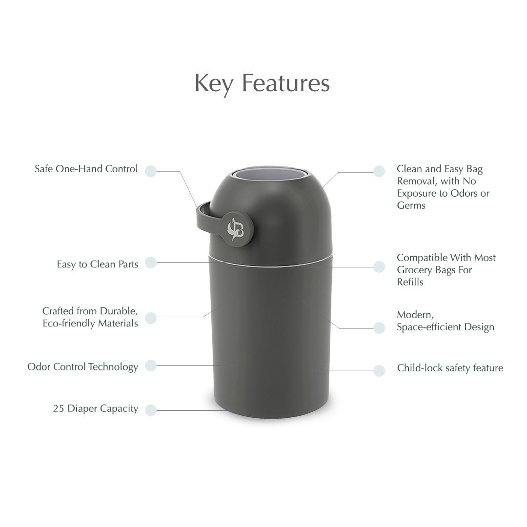 Bumble & Bird - Odourless Diaper Pail - Anthracite